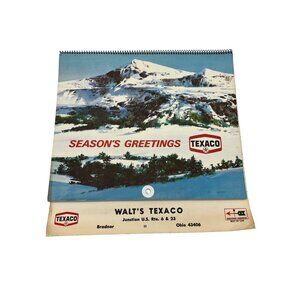 Vintage 1971 Walt's Texaco Wall Calendar Bradner Ohio Havoline Motor Oil